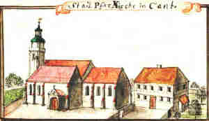 Stadt Pfarrkirche in Cant - Koci parafialny, widok oglny